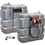 KIT DE 2 TANQUES DE ARMAZENAMENTO DE GASÓLEO PEAD 1500L DE PAREDE DUPLA