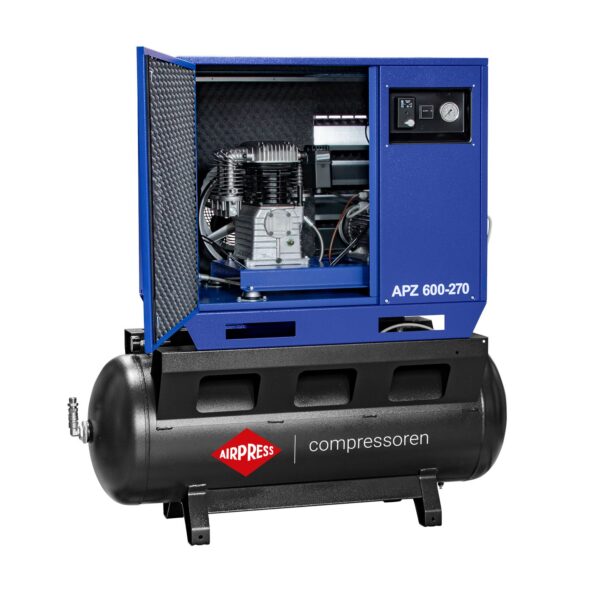 Compressor de ar silencioso APZ 600-270 10 bar 5,5 CV 465 l/min 270 L 400V
