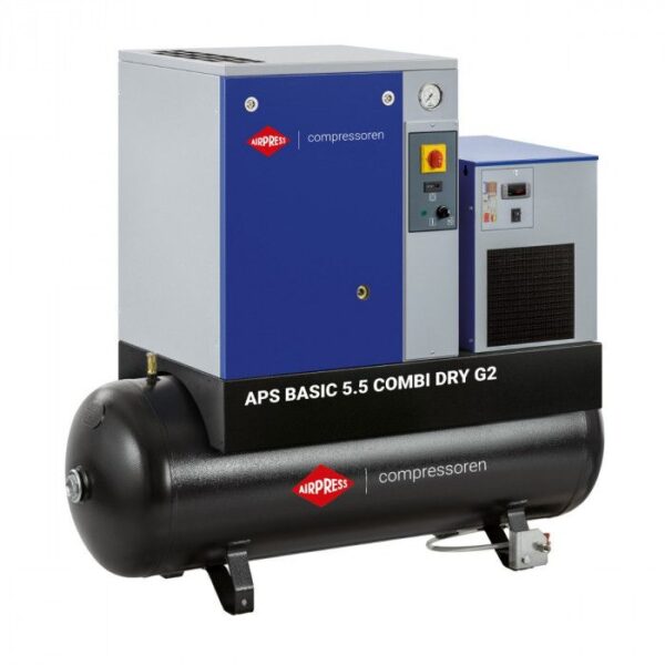 Compressor de parafuso APS 5.5 Combi Dry G2 Basic 10 bar 5.5 CV 516 l/min 200 l