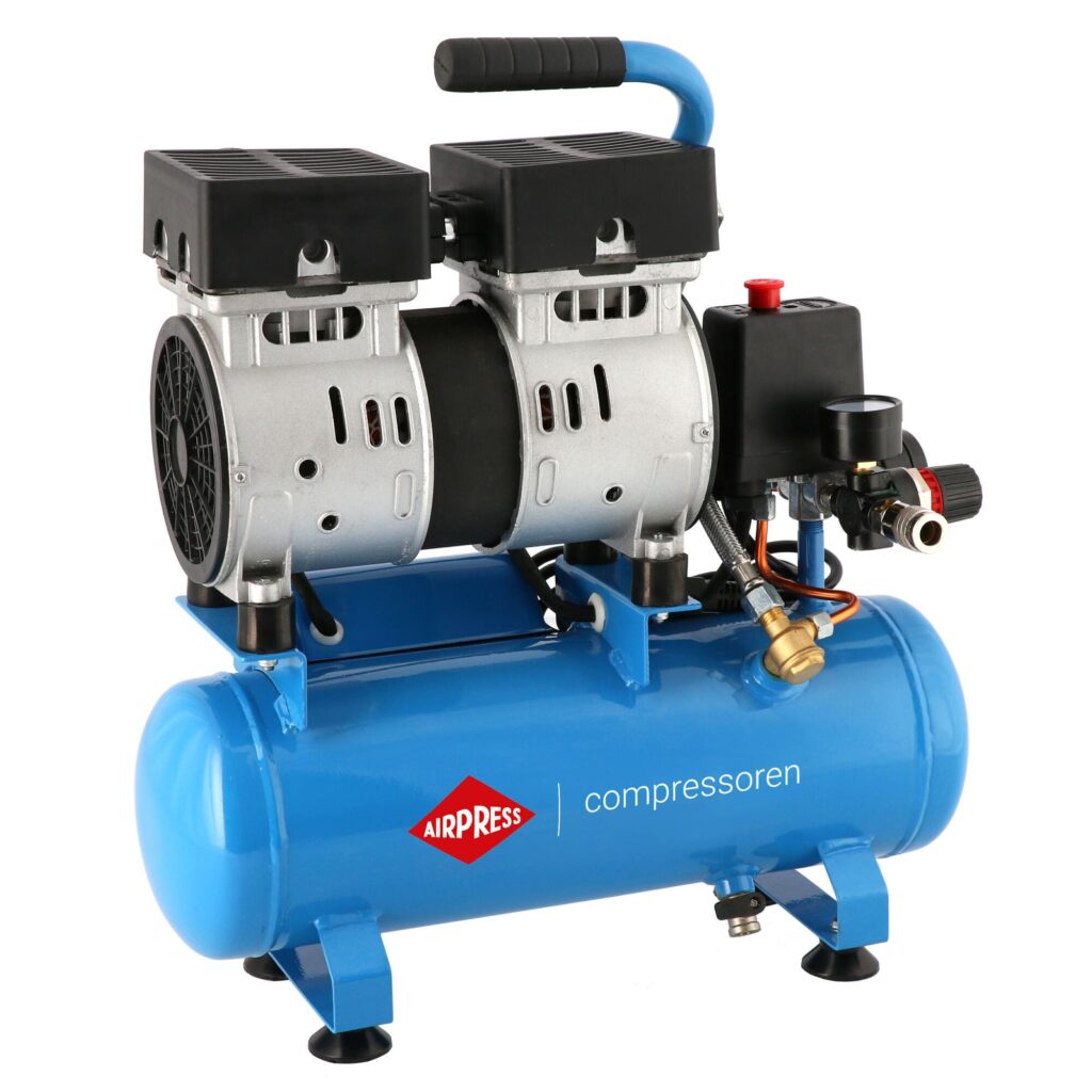 Compressor de ar silencioso sem óleo L 6-105 | 8 bar | 0,6 HP | 48 l/min | 6 L