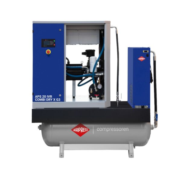 Compressor de parafuso APS 20 IVR Combi Dry X G3 | 10 bar | 20 hp / 15 kW | 1100-2160 l/min | 270 L