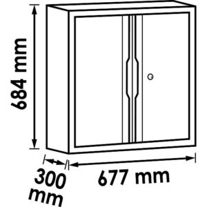 ARMÁRIO DE PAREDE | 2 PORTAS ARTICULADAS | 677 MM | VIGOR - Image 2
