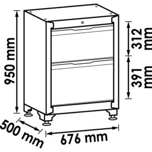 ARMÁRIO INFERIOR | 2 GAVETAS | SÉRIE L | VIGOR - Image 2