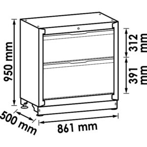 ARMÁRIO INFERIOR | 2 GAVETAS | SÉRIE XL | VIGOR - Image 2