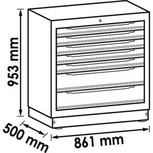 ARMÁRIO INFERIOR | 7 GAVETAS | 861 MM | XL | VIGOR - Image 2