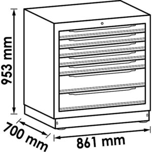 ARMÁRIO INFERIOR | 7 GAVETAS | EXTRA PROFUNDO 570 MM | VIGOR - Image 3