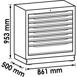 ARMÁRIO INFERIOR | 8 GAVETAS | 861 MM | XL | VIGOR - Image 2