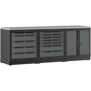 ARMÁRIO MODULAR DE OFICINA | 2,5M DE LARGURA | TAMPO DE AÇO | VIGOR