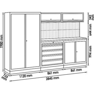 ARMÁRIO MODULAR DE OFICINA | KIT COMPACTO | TAMPO AÇO | VIGOR - Image 2