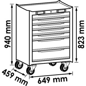 CARRINHO DE FERRAMENTAS | 7 GAVETAS | P/ ARMÁRIO MODULAR | VIGOR - Image 2