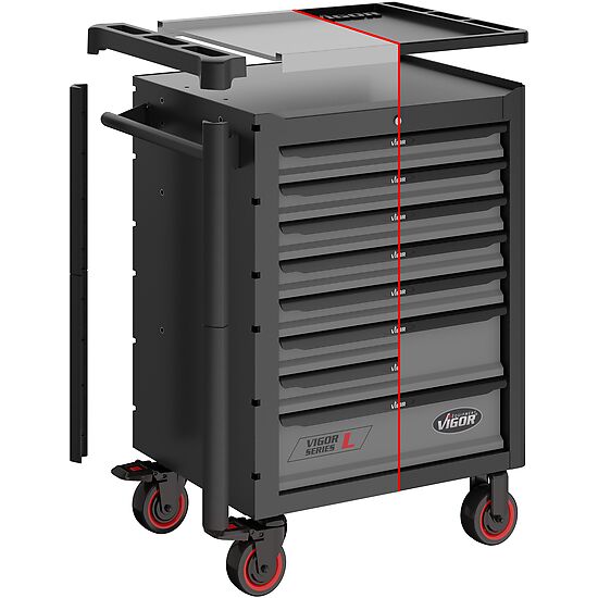 CARRINHO DE FERRAMENTAS SÉRIE L | 336 PEÇAS | TAMPO EM AÇO | VIGOR - Image 2