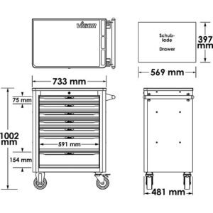 CARRINHO DE FERRAMENTAS SÉRIE L | VAZIO | TAMPO EM PLÁSTICO | VIGOR - Image 5