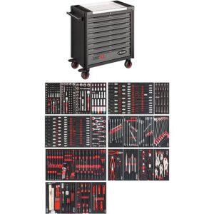 CARRINHO DE FERRAMENTAS SÉRIE XL | 514 FERRAMENTAS | BANCADA EM AÇO INOXIDÁVEL | VIGOR