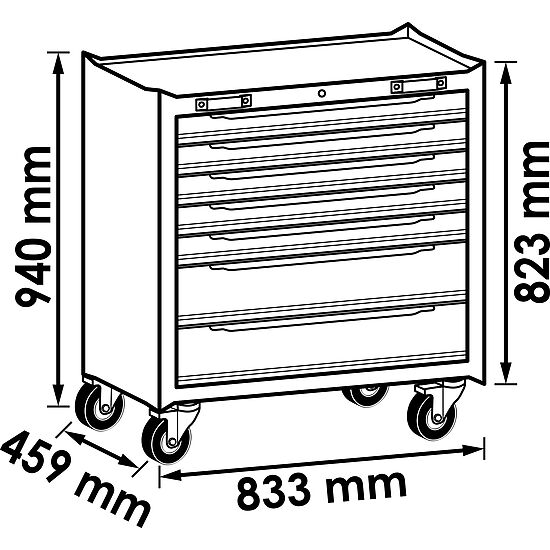 CARRINHO DE FERRAMENTAS XL | P/ ARMÁRIO MODULAR | 7 GAVETAS | VIGOR - Image 2