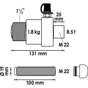 CILINDRO HIDRÁULICO PRESSÃO E TRAÇÃO | 8,5 T | VIGOR - Image 2