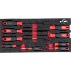 CONJUNTO DE RASPADORES E DE GANCHOS 9 PEÇAS VIGOR