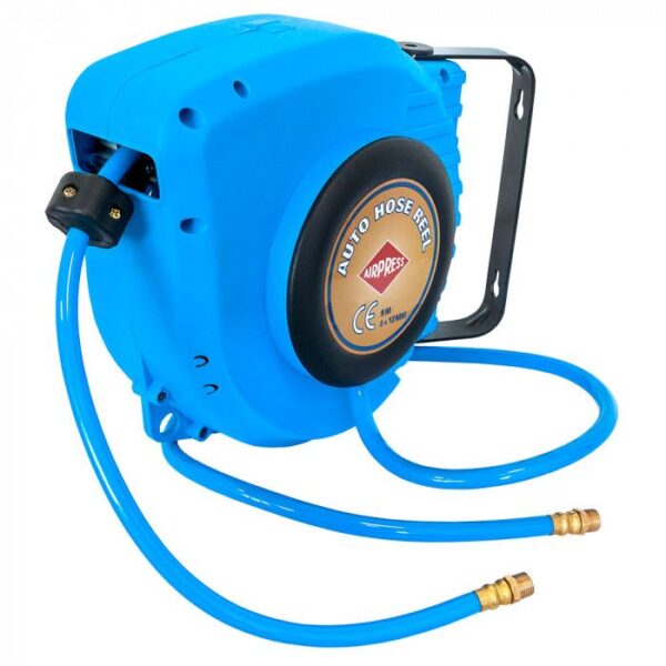 ENROLADOR DE MANGUEIRA DE AR | P/ PAREDE | 9 M | 8 X 12 MM | 1/4" PU | 8 BAR | AIRPRESS