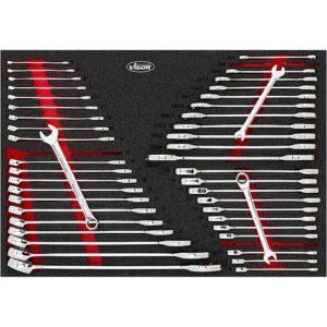 JOGO CHAVES BOCA + COMBINADA + CATRACA 45 PCS VIGOR