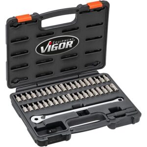 JOGO DE CHAVE DE ROQUETE C PONTA 40 PCS VIGOR