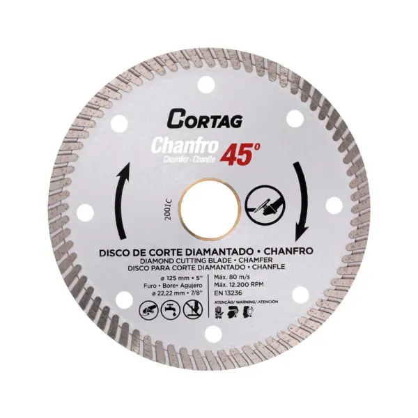 DISCO DIAMANTADO | TURBO CHANFRO | 45° | 115 MM | CORTAG