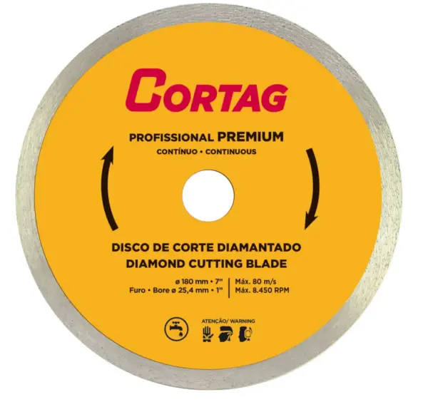 DISCO DIAMANTADO CONTÍNUO PROF. PREMIUM 180 MM CORTAG