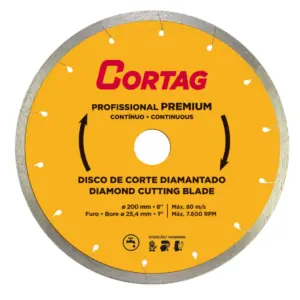 DISCO DIAMANTADO CONTÍNUO PROF. PREMIUM 200 MM CORTAG