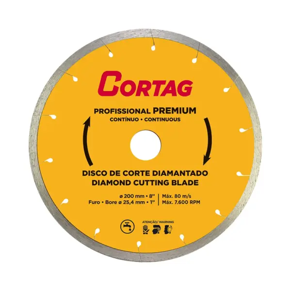 DISCO DIAMANTADO CONTÍNUO PROF. PREMIUM 250 MM CORTAG