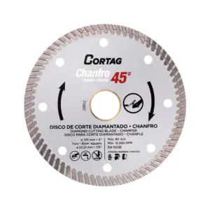 DISCO DIAMANTADO | TURBO CHANFRO | 45° | 250 MM | CORTAG