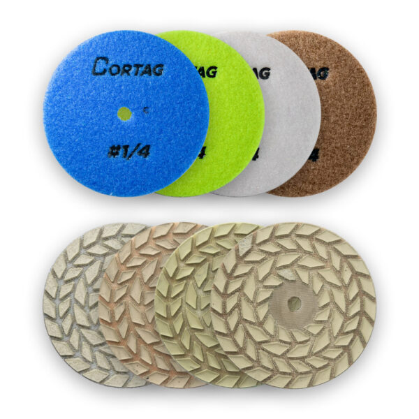 KIT DISCOS DIAMANTADOS P POLIMENTO 4 FASES Ø100 MM CORTAG