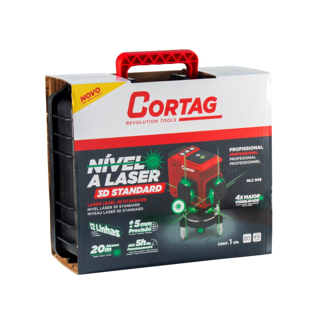 NÍVEL LASER 3D | 12 LINHAS | VERDE | 3D | CORTAG