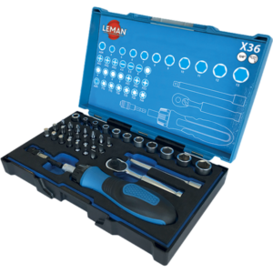 KIT PONTAS E SOQUETES | LEMAN | 36 PEÇAS