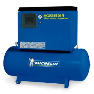 COMPRESSOR SILENCIOSO DE PISTÃO COM DEPÓSITO 270L 10 BAR 830L/MIN 7.5 HP 380V | MICHELIN