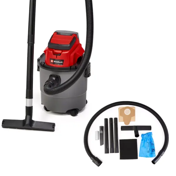 ASPIRADOR SÓLIDOS E LÍQUIDOS SEM FIO TC-VC 18/15 LI-SOLO 80 MBAR | EINHELL