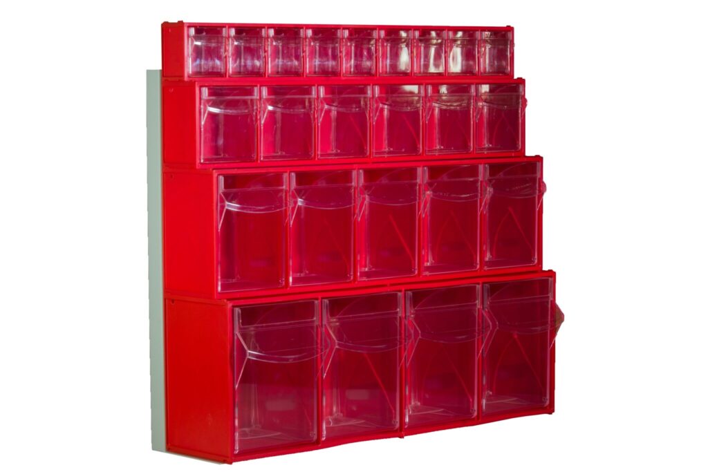 EXPOSITOR MULTICAIXAS PARA PEÇAS PEQUENAS 500 x 605 x 150 mm | DERBY