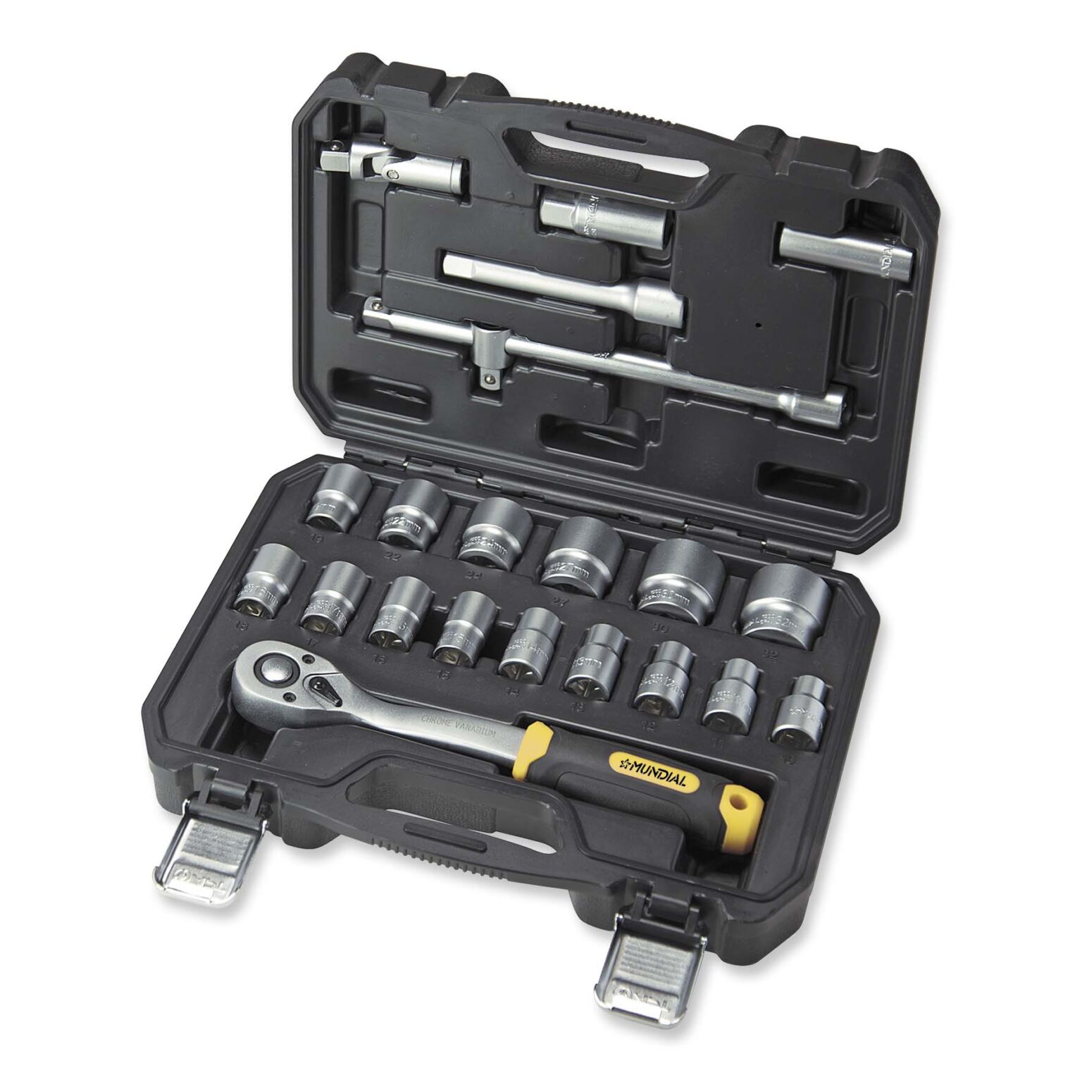 MALA 22 CHAVES DE CAIXA AND ACCESSORIES 1/2" 355X190X50 POLIGONALI-BIHEX 5100 | MUNDIAL - Image 1