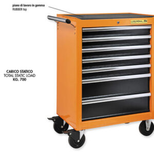 CARRO DE FERRAMENTAS 7 GAVETAS COM TAMPO DE BORRACHA LARANJA VAZIO | MUNDIAL - Image 2