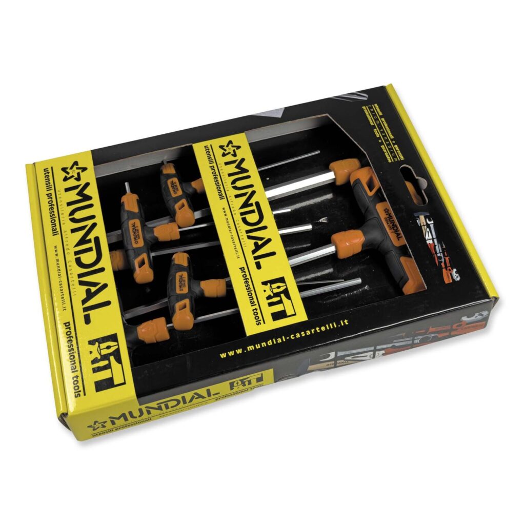CONJUNTO 7 CHAVES HEXAGONAIS ESFÉRICAS EM T 2 A 8 MM | MUNDIAL