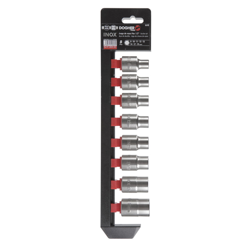 JOGO 8 UD. CHAVECAIXA SEXTA. 1/2 INOX | DOGHER