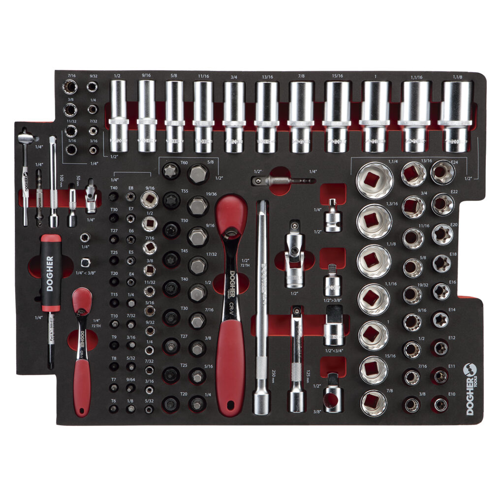 B.COMB.GOBOX 113 PCS SAE CHAVE CAIX 1/4Y 1/2 | DOGHER