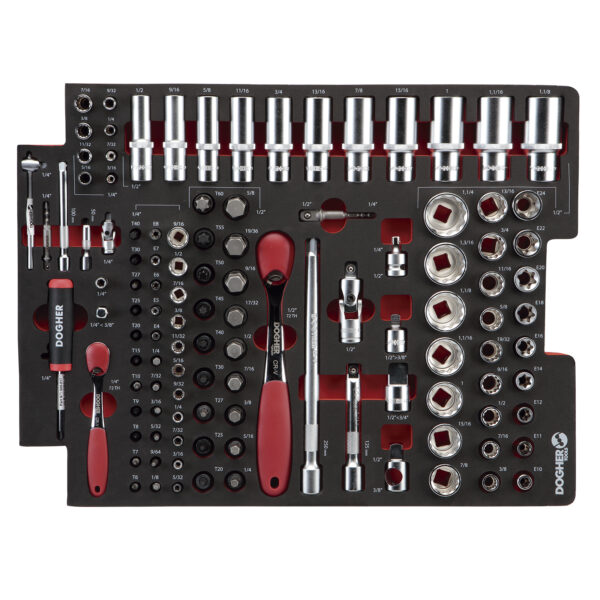 B.COMB.GOBOX 113 PCS SAE CHAVE CAIX 1/4Y 1/2 | DOGHER