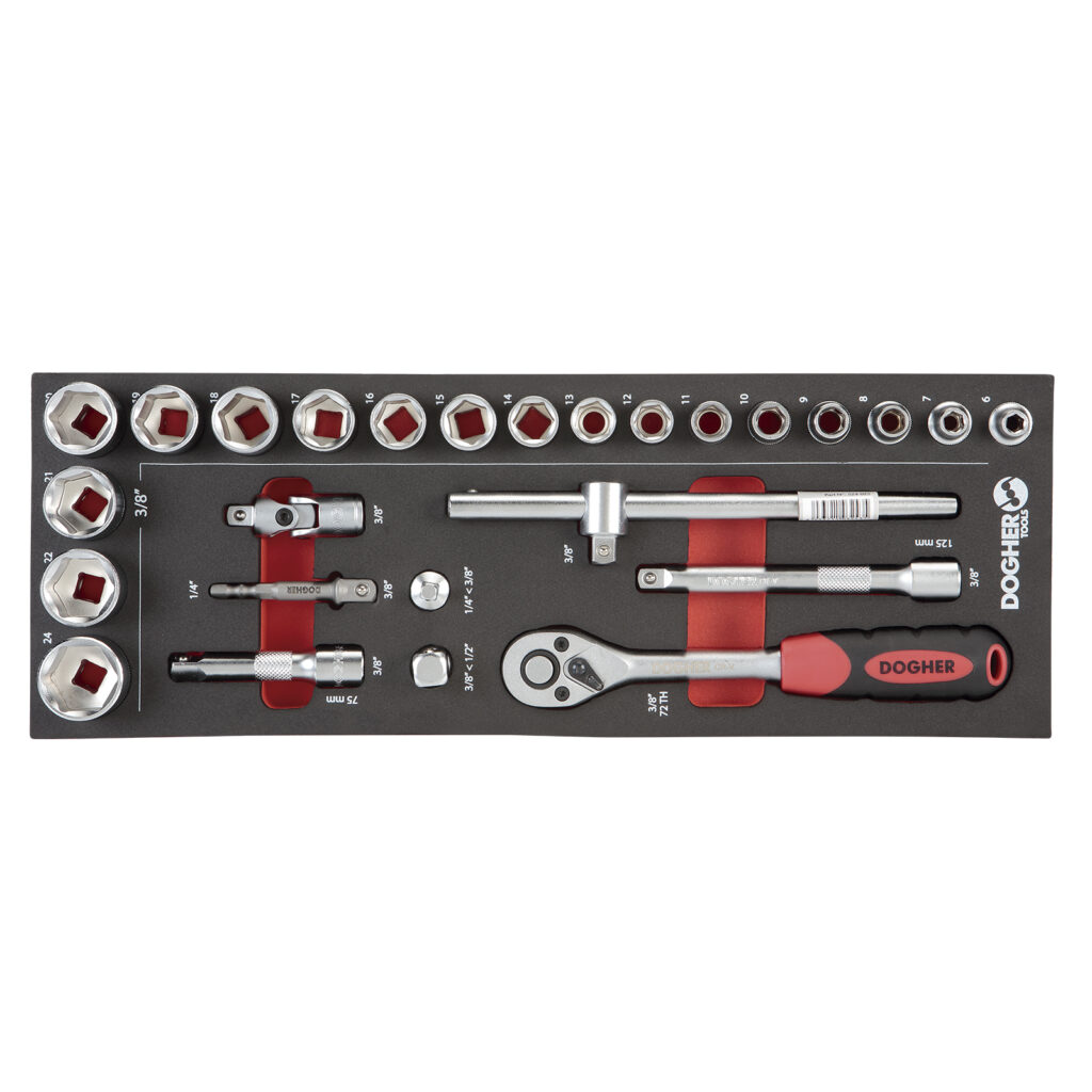 B.COMB.1/4 26 PCS CHAVE CAIX 12 FACES 3/8 | DOGHER