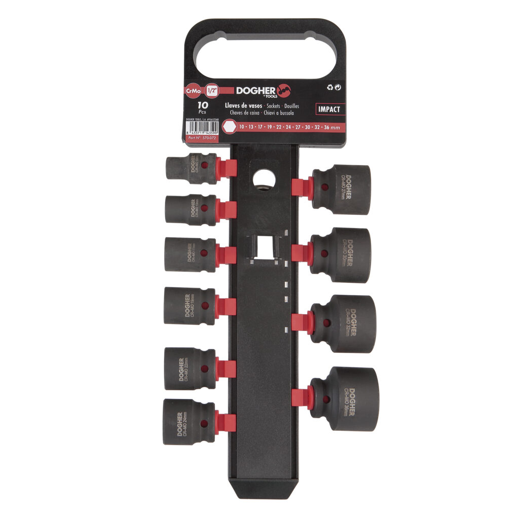 JOGO CHAVE CAIXA IMPACTO 1/2 10 PZ 10-36 MM | DOGHER