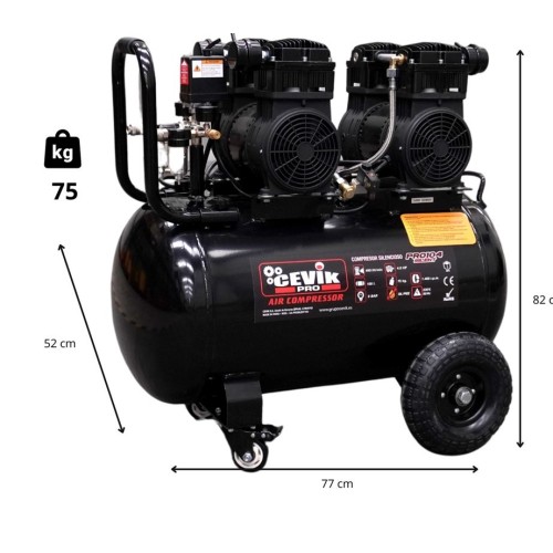 COMPRESSOR SILENCIOSO | 100 L | 4 HP | CEVIK PRO